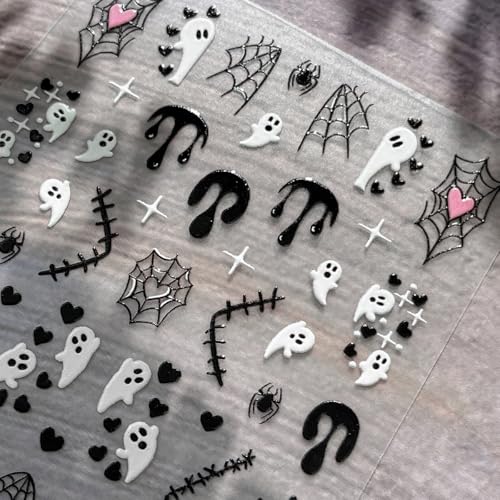 Halloween Nail Art Stickers Horror Gothic Decals - 3 Sheets - Variation of Halloween