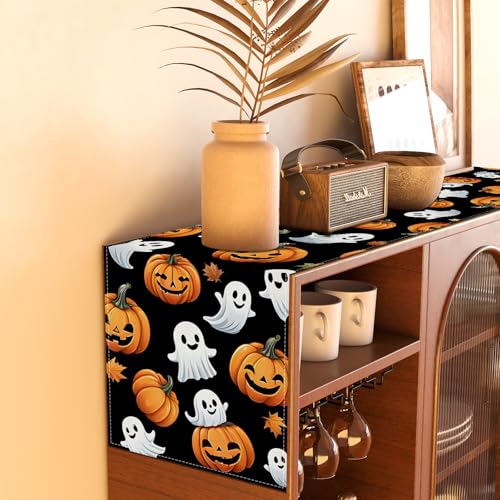 Halloween Table Runner 13x90 Inch Ghost Pumpkin Decor for Home - Variation of Halloween / Table Runner