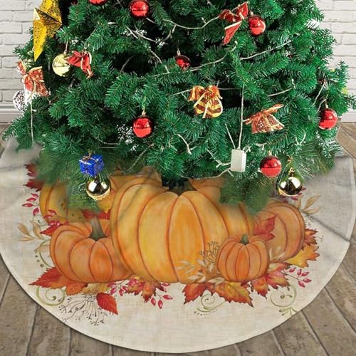 48-Inch Fall Blessings Christmas Tree Skirt Rustic Farmhouse Holiday Decor
