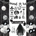 Halloween Bachelorette Party Decorations Set with Banner Sash Veil Photo Props and Balloons
