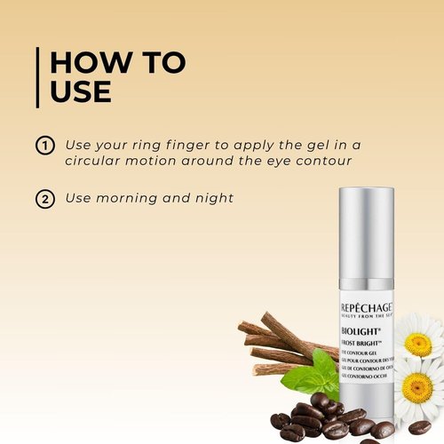 Repêchage Biolight Frost Bright Eye Contour Gel - Cooling Gel with Caffeine & Peptides - Reduces Puffiness & Fine Lines - 0.5 oz / 15 mL