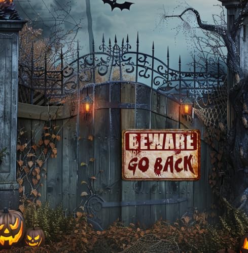 Halloween Party Decorations Outdoor Spooky Metal Sign - Red