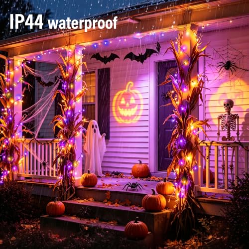 Halloween Purple and Orange String Lights - 4 Pack 16FT LED with 8 Modes & Timer