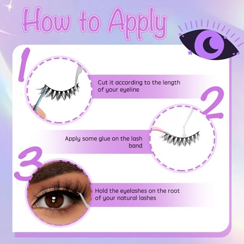 Fluffy Crisscross Wispy Lashes Wet Look D Curl False Eyelashes - 10 Pairs, Natural Volume, Reusable