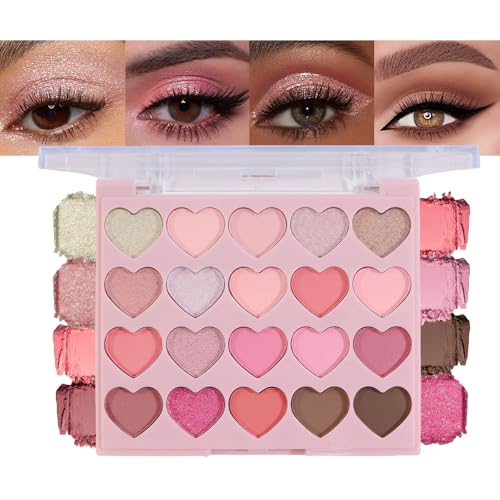 SUAKE Nude Pink Eyeshadow Palette 20 Colors - Matte & Shimmer, Vibrant & Blendable, Variation 01