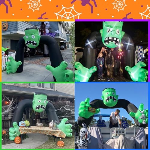 9FT Halloween Inflatable Frankenstein Archway Outdoor Decoration with LED Lights