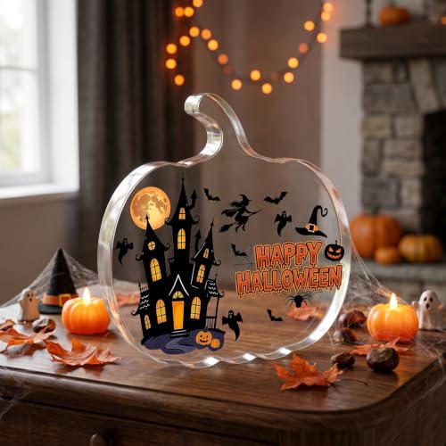 Halloween Pumpkin Acrylic Tabletop Sign - Standing Decor for Fall & Holiday