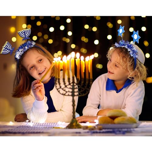 12 Pcs Hanukkah Headband Boppers - Star, Dreidel & Menorah Festive Accessories