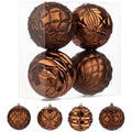 Large Bronze Christmas Ornaments Balls Set of 4 - Shatterproof Holiday Tree Decor