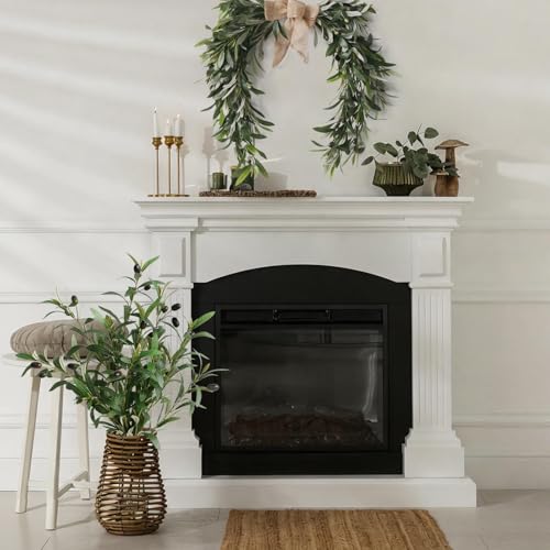 Artificial Olive Branches Set of 3 - 23.6 Inch Greenery for Vases & Decor - Faux Eucalyptus Stems, Home & Centerpiece