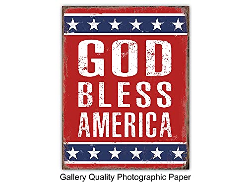 American Flag Wall Art - Patriotic & Religious Decor for Home & Office