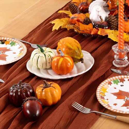 Terracotta Cheesecloth Table Runners 12 Pack - Fall Rustic Boho Decor
