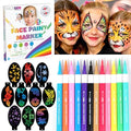 12-Color Water-Based Face Paint Kit - Mess-Free, Washable & Non-Toxic for Festivals & Parties
