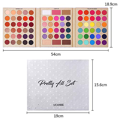 UCANBE Pretty All Set 1 Eyeshadow Palette with 86 Colors & 15 Makeup Brushes