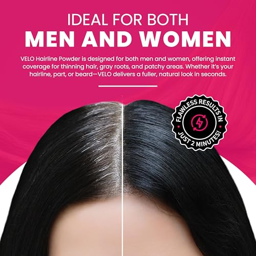 VELO Root Touch Up Hair Color Powder - White, Instant Gray & Root Cover, Long Lasting, Sweatproof, Travel-Ready