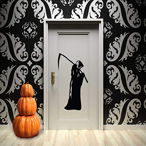Halloween Wall Decals Grim Reaper Vinyl Sticker Removable Indoor Outdoor Decor