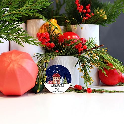 Neighbor Christmas Ornament 3 Inch Ceramic Keepsake with Gold Hanging String