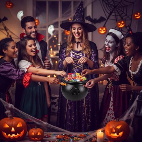 Halloween Cauldron Pot of Gold Leprechaun Black 7.6-Inch St. Patrick's Day Decor
