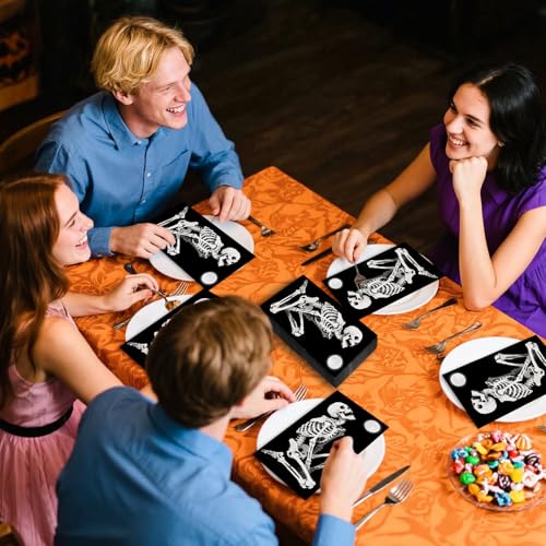 Halloween Skeleton Paper Napkins 50-Pack Disposable Party Tableware