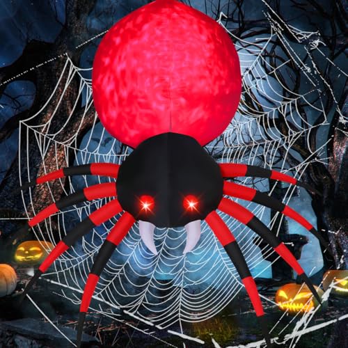 8 Ft Halloween Inflatable Spider with LED Lights Outdoor Yard Decor