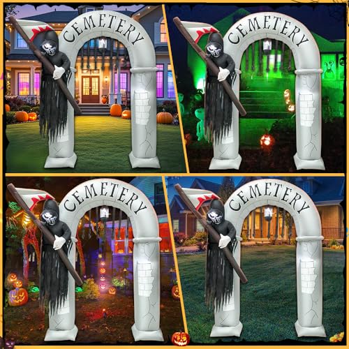 8FT Halloween Inflatable Grim Reaper Archway with LED Lights - Spooky Yard Decor - Variation of THIS listing