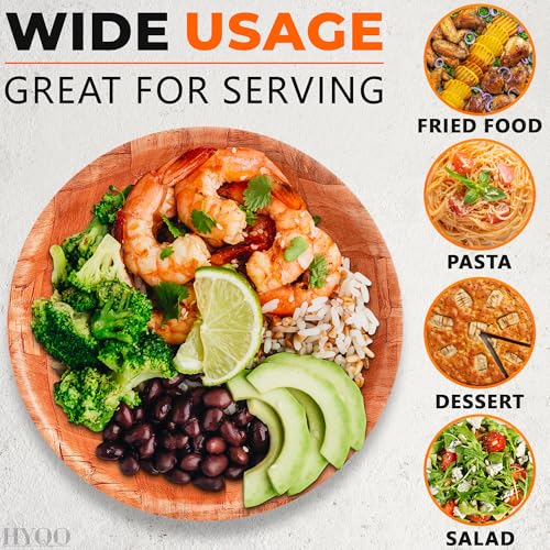 Wooden Salad Bowls Set of 6 - 7.9 Inch, Stackable, Light & Durable Kitchen Serveware