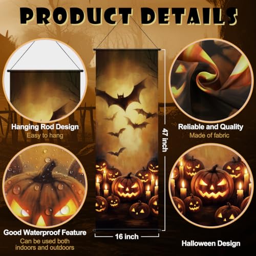 Halloween Spooky Witch Pumpkin Banner Set - Indoor Holiday Decoration