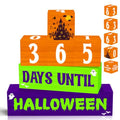 Purple Halloween Countdown Wooden Table Decor - 7 Pcs Farmhouse Holiday Decorations