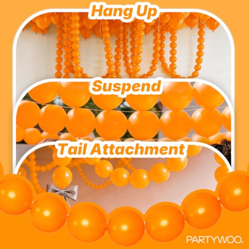 PartyWoo Orange Linking Balloons 6 Inch 100pcs for Party Decorations - Variation Y9