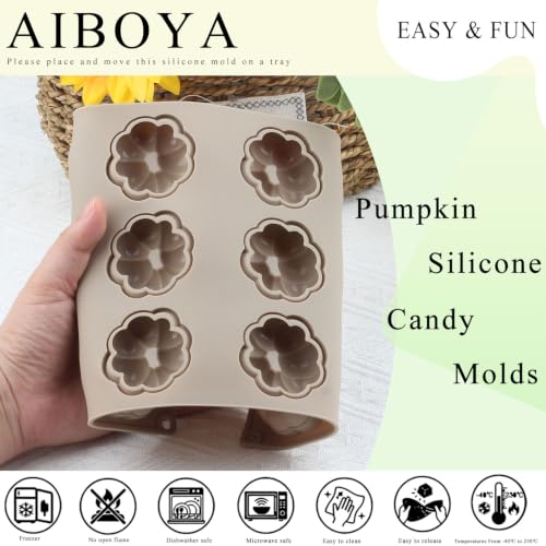 Halloween Pumpkin Silicone Candy Molds - 12 Cavities Food-Grade Baking Mold