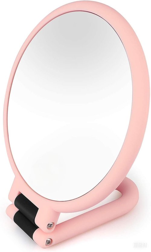 Stianiiie 1X 5X Handheld Mirror with Handle for Travel， Magnifying Mirror, Magnification, Rotation Adjustable Handle, Double Sided Folding, Mirror for Women for Eyes Makeup Travel Table Desk Shaving
