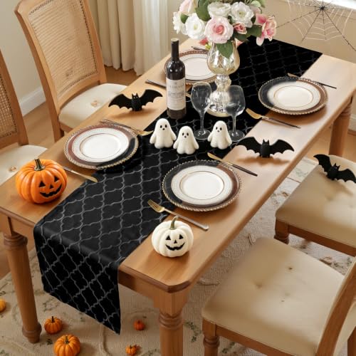 Larponder Black Halloween Table Runner - Jacquard Rectangle 13 x 72 Inches Variation of THIS listing