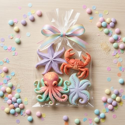 Marine Theme Silicone Mold Crab Starfish Octopus Cake Decorating Fondant Mold - Style K