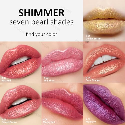 KYDA Mulberry Purple Shimmer Lipstick - Metallic Glitter Lip Color for Women