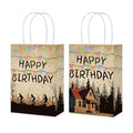 16Pcs Spooky Rustic Alphabet Party Favor Bags with Variations - Orange, Purple, Blue, Green
