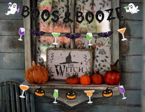 Halloween Potion Ghost & Boo Banner Set - Glittery Party Decorations