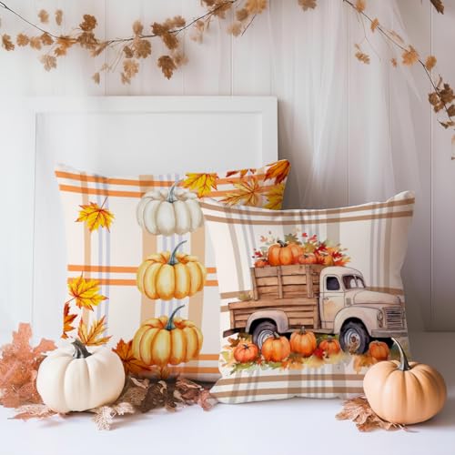 Thanksgiving Pillow Cases Set - Fall Decor Gift for Her & Kids - Thanksgiving 3