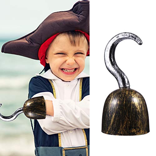 Pirate Hook Costume Props Set - Plastic Bronze 3 Pieces for Halloween & Cosplay
