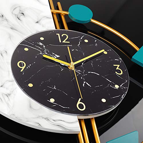 Contemporary Wall Clock - Large Modern Battery Operated Clock for Living Room