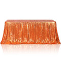 Orange Sequin Rectangular Tablecloth 90x132 Inch for Weddings & Parties - Sparkly Fabric