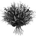 Mixed 12 Pack Black Eucalyptus Stems Ferns Dead Branches Halloween DIY Flowers