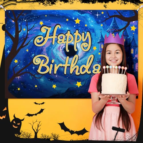 Horror Themed Birthday Photo Backdrop Spooky Party Decor - 59x39 inches