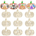 Halloween Pumpkin Wooden Ornaments Set - Unfinished DIY Harvest Fall Decor - Large Variation