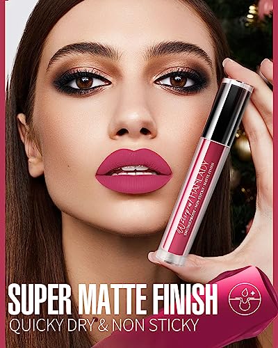 Black Matte Liquid Lipstick - Long Lasting, Smudgeproof, Vegan, 1 Ounce - 911 Black Rose
