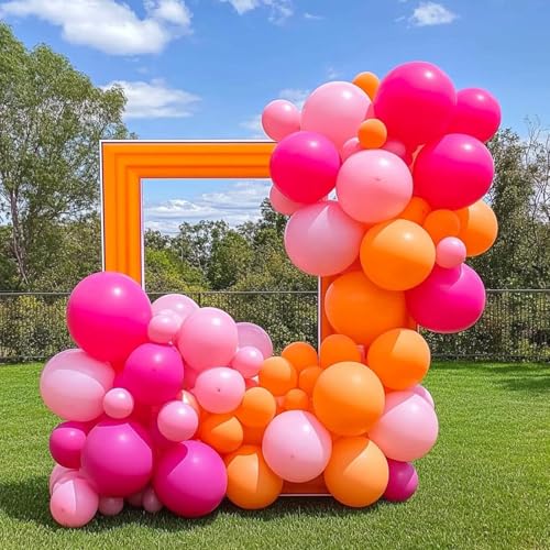 Rubfac Orange Balloon Arch Kit - 154pcs Burnt Orange Balloons for Parties & Events