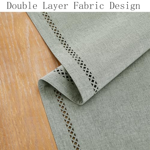 Modern Grey Burlap Table Runner 13x108 Inches - Elegant Linen Style