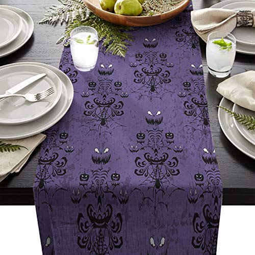 Halloween Table Runner Party Supplies Fabric Decorations 13x90 Inch Haunted Mansion