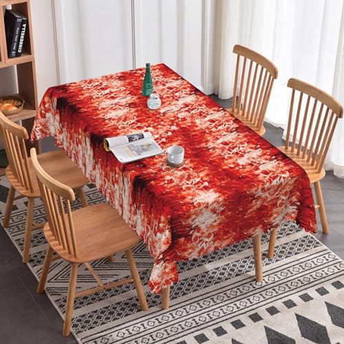 Horror Bloody Halloween Tablecloth 54x86 Inch - Red Blood Printed Fabric