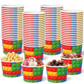 Disposable Building Block Ice Cream Cups - 16oz, 60 Pack