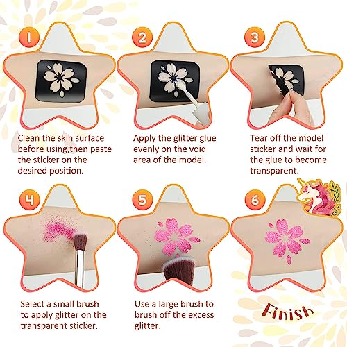 Water Soluble Glitter Glue Set - 8ml Brush Bottles for Body & Face Art, Halloween & Party Makeup (4 Pieces)